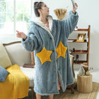 Peignoir cocooning épais à capuche