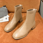 Bottines en Cuir PU à bout carré