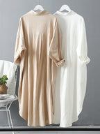 Longue robe chemise en lin