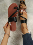 Sandales plates bride orteil - Cuir PU