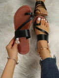 Sandales plates bride orteil - Cuir PU