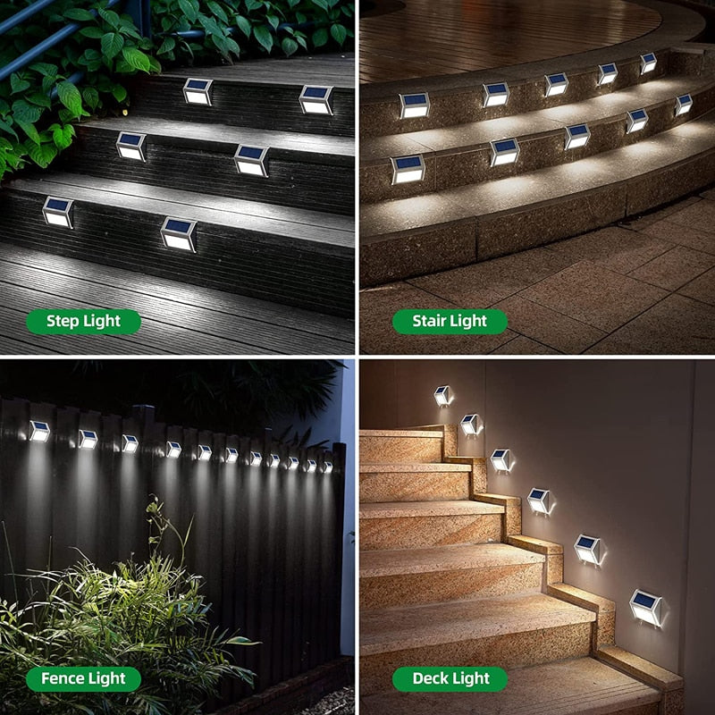 Lot de 4 Appliques LED solaires pour clôture 