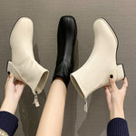 Bottines en Cuir PU à bout carré