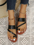 Sandales plates bride orteil - Cuir PU