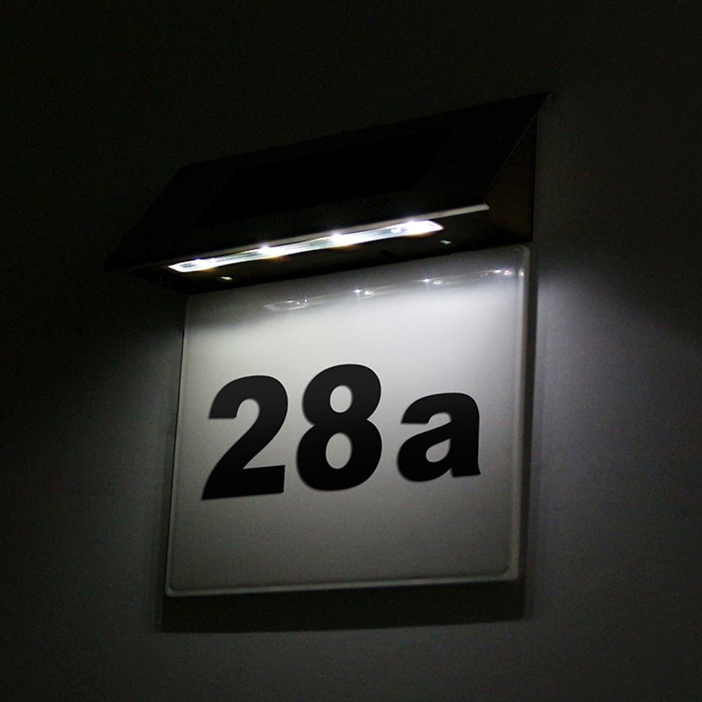 Numéro de maison LED solaire