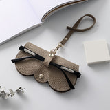 Pochette pour lunettes en cuir souple
