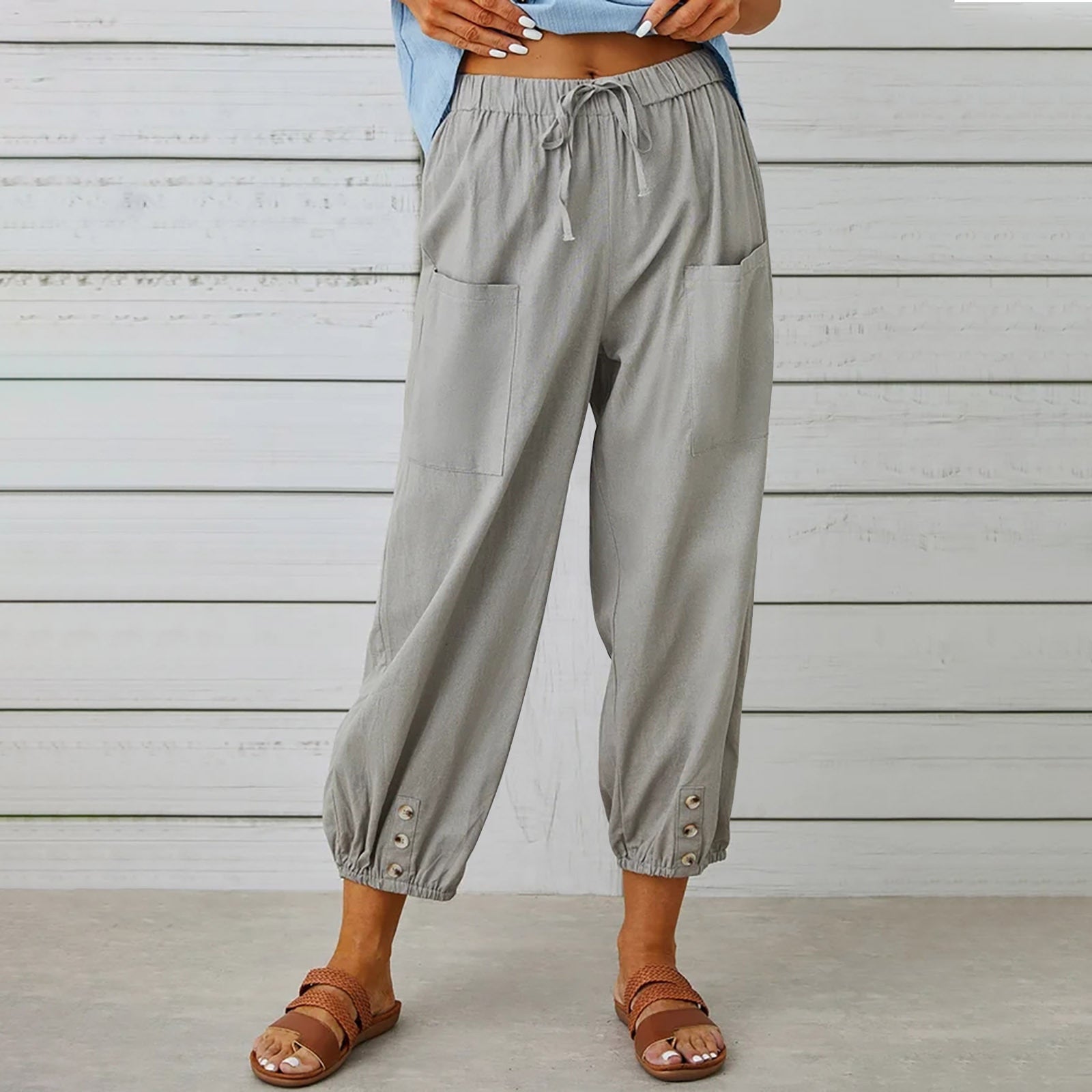 Pantalon ample droit à jambe large pour femmes