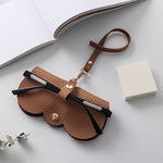 Pochette pour lunettes en cuir souple