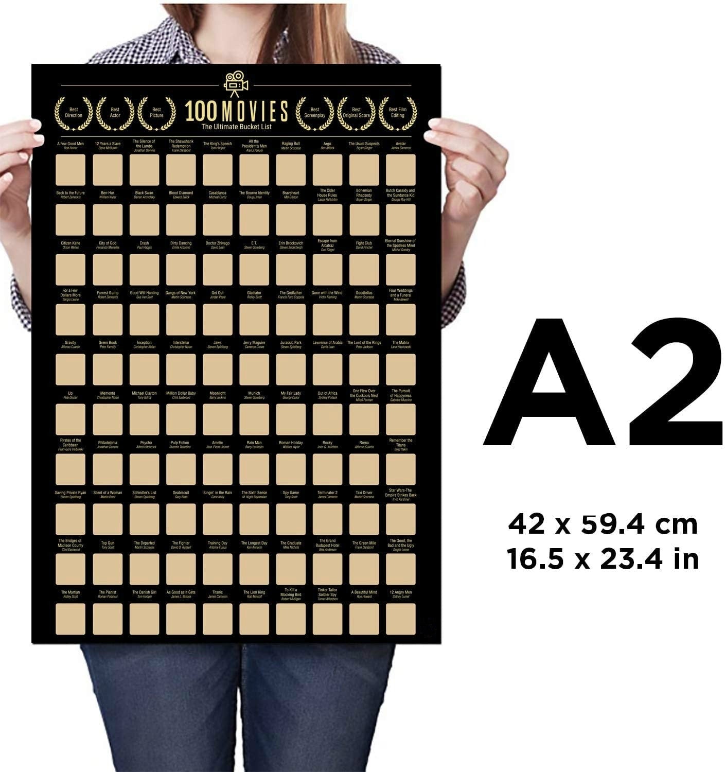 Affiche de 100 films cultes à gratter