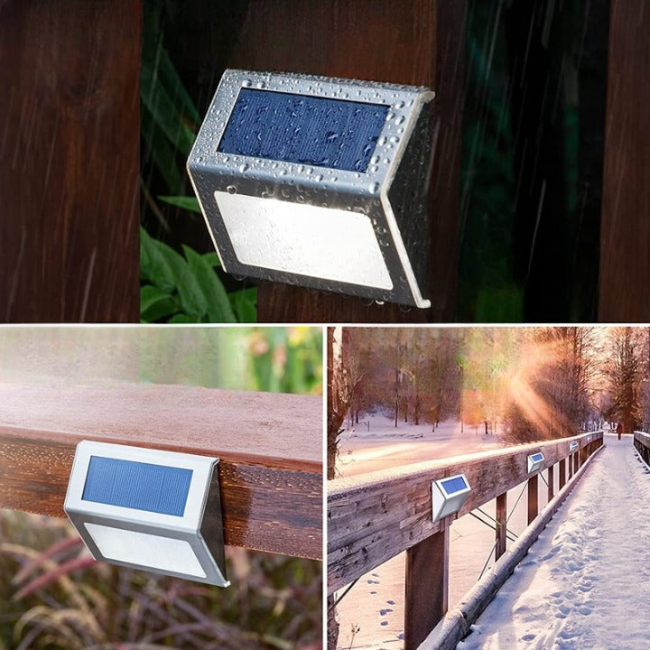 Lot de 4 Appliques LED solaires pour clôture  