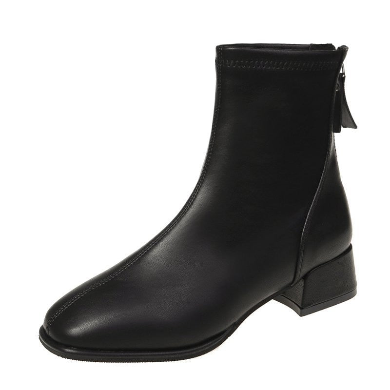 Bottines en Cuir PU à bout carré