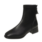 Bottines en Cuir PU à bout carré