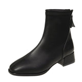 Bottines en Cuir PU à bout carré
