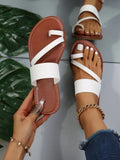 Sandales plates bride orteil - Cuir PU