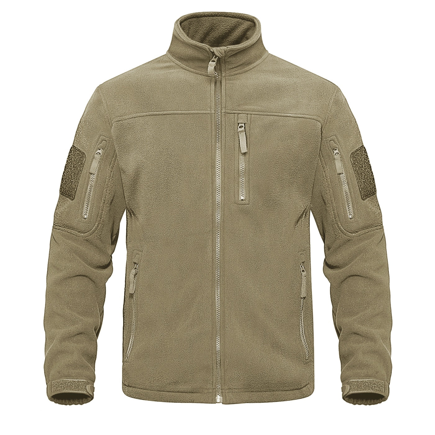 Military Fleece Jacket with Zippered Pockets