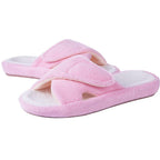 Winter mules with hook-and-loop fasteners - Soft and fluffy
