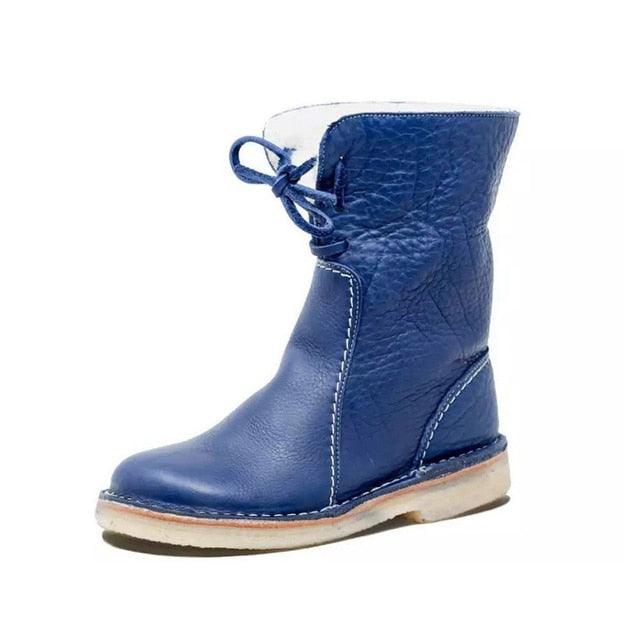 Bottes en cuir intérieur polaire à lacet - 2 LOOKS