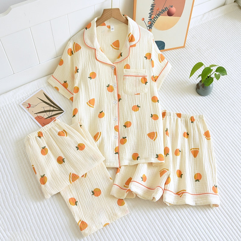 Ensemble 3PCS pyjama d'été vintage