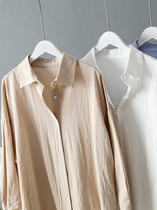 Longue robe chemise en lin