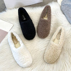 Mocassins d'intérieur en laine véritable