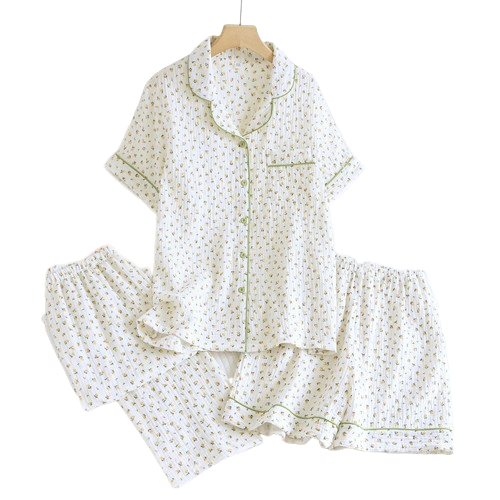 Ensemble 3PCS pyjama d'été vintage