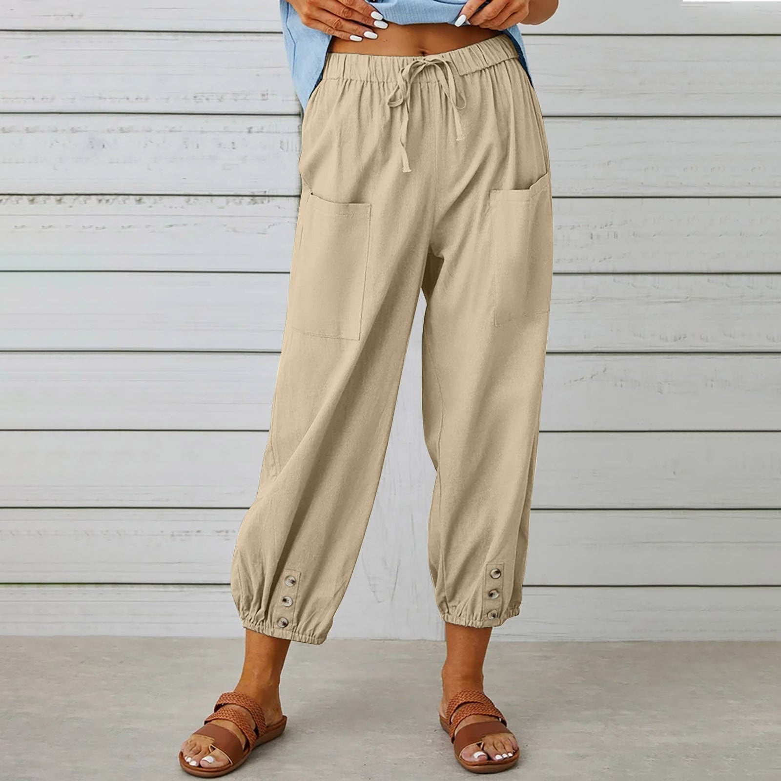 Pantalon ample droit à jambe large pour femmes