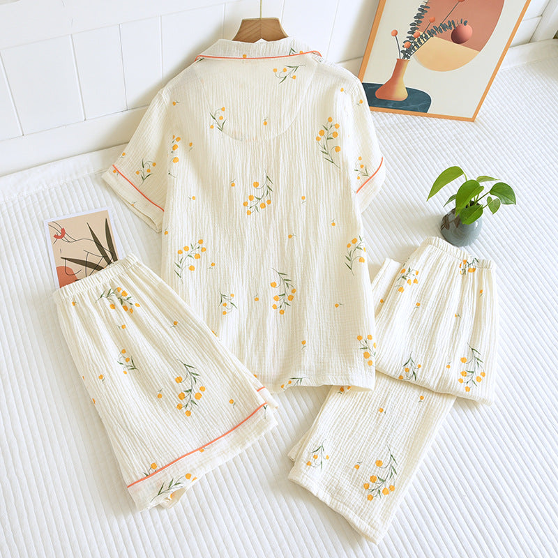 Ensemble 3PCS pyjama d'été vintage