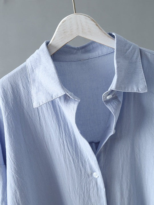 Longue robe chemise en lin