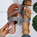 Sandales plates bride orteil - Cuir PU
