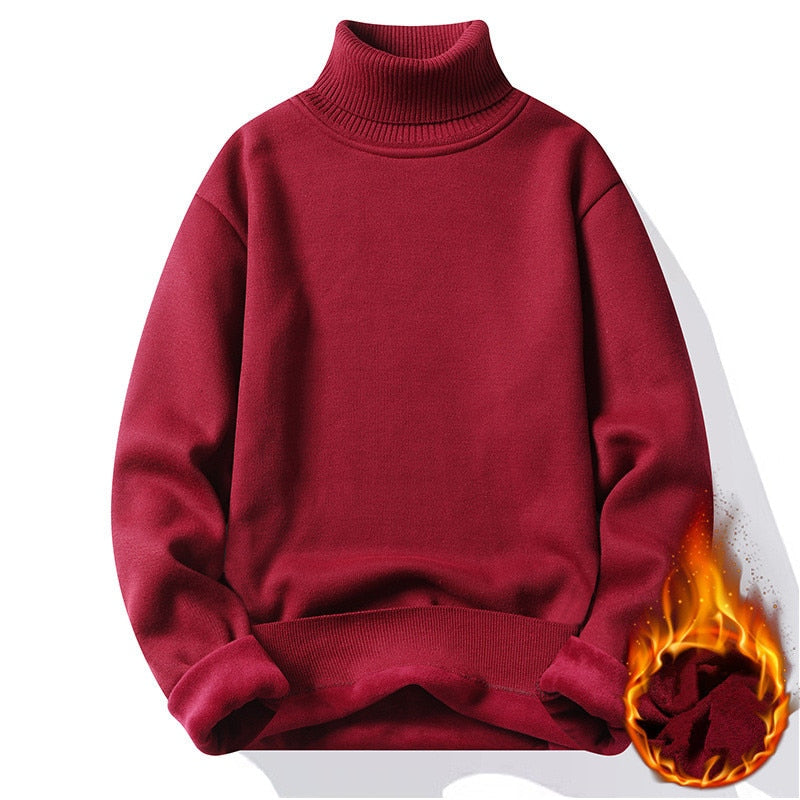 Pull col roulé polaire pour homme
