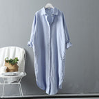 Longue robe chemise en lin