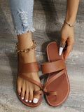 Sandales plates bride orteil - Cuir PU