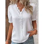 Chemise Elégante en Dentelle à col en V