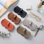 Pochette pour lunettes en cuir souple