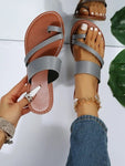 Sandales plates bride orteil - Cuir PU