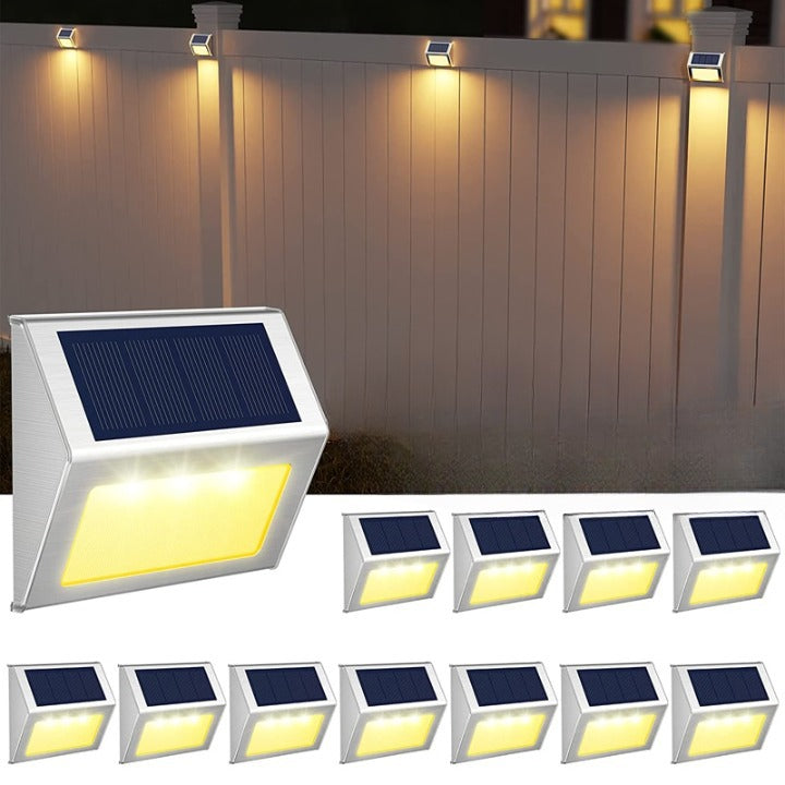 Lot de 4 Appliques LED solaires pour clôture  
