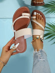Sandales plates bride orteil - Cuir PU