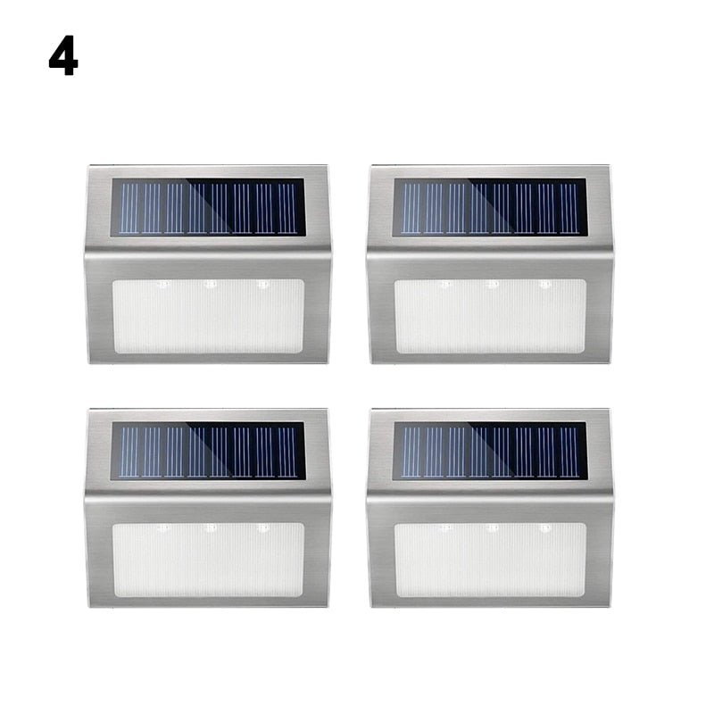 Lot de 4 Appliques LED solaires pour clôture 