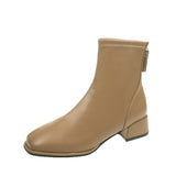 Bottines en Cuir PU à bout carré