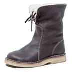 Bottes en cuir intérieur polaire à lacet - 2 LOOKS