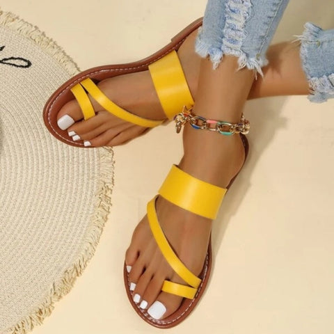 Sandales plates bride orteil - Cuir PU