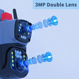 Caméra de Surveillance à double lentille avec vision nocturne et alarme