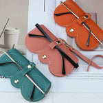 Pochette pour lunettes en cuir souple