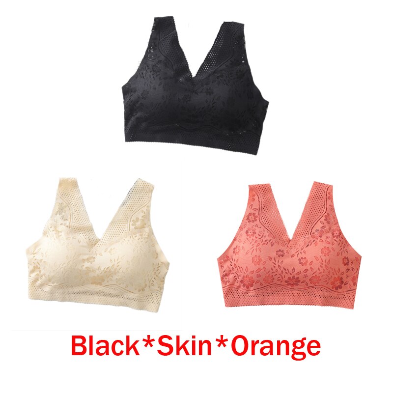 Brassière sans armatures à dentelle