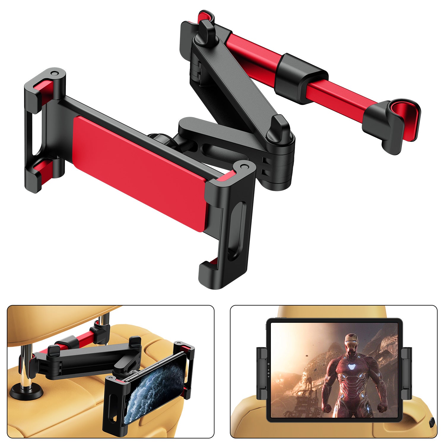 Support de tablette téléscopique pour appuie-tête voiture